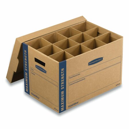 BANKERS BOX SmoothMove Kitchen Moving Kit, Med, HSC, 18.5x12.25x12, Brn Kraft/Blue 7710302